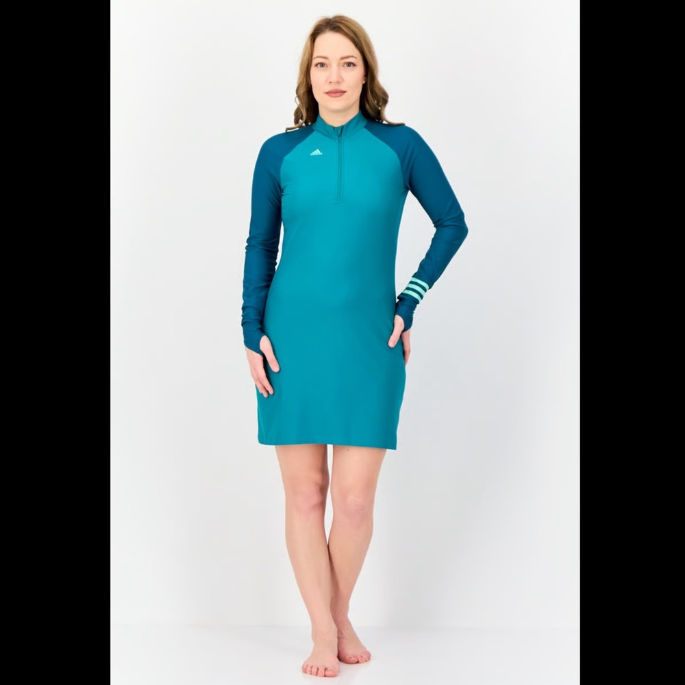 Adidas Long Sleeve Swim Dress, Emerald Green, built in bra, size Large, EUC!